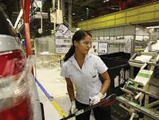 Worker checking gauges